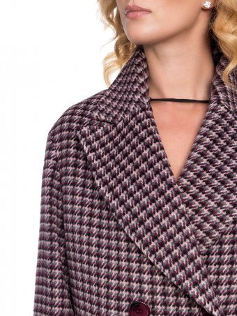 Женское двубортное демисезонное пальто из шерсти