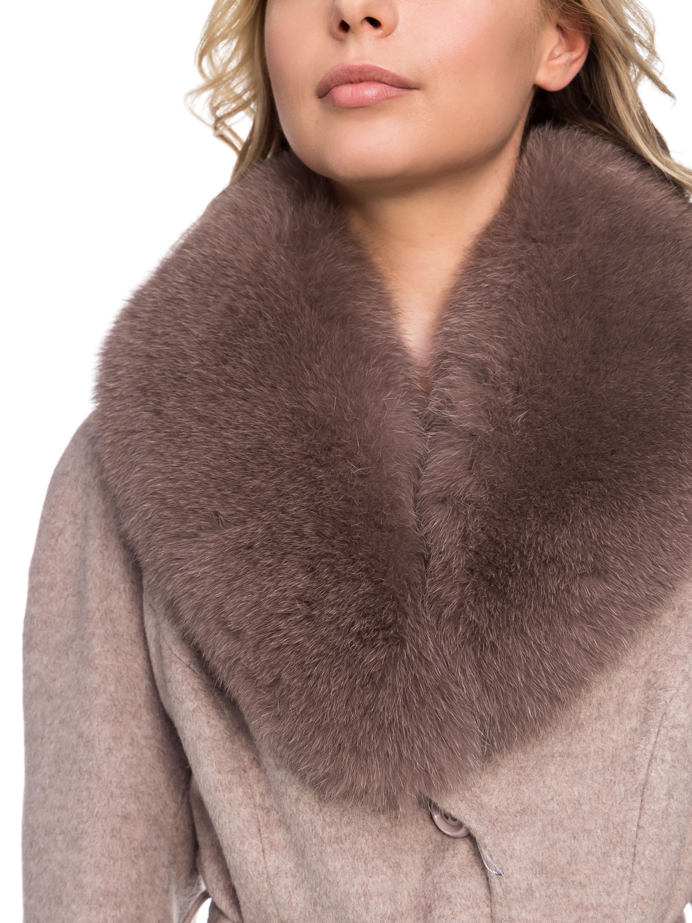 Зимнее женское пальто из шерсти со съёмным воротником